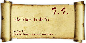 Tódor Irén névjegykártya